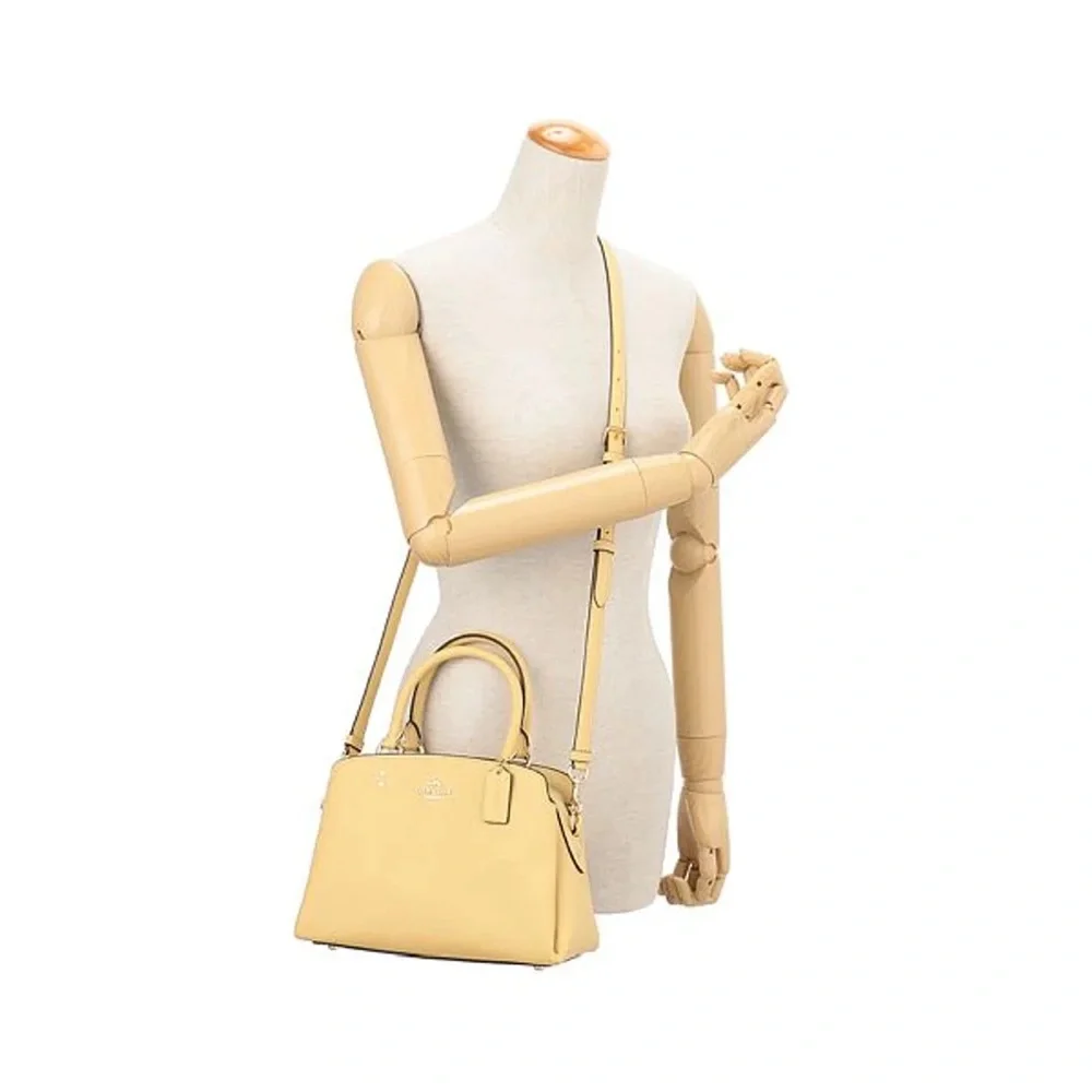 Coach Mini Lillie Carryall Shoulder Bag Crossgrain Leather Vanilla Cream Yellow - Picture 12 of 12